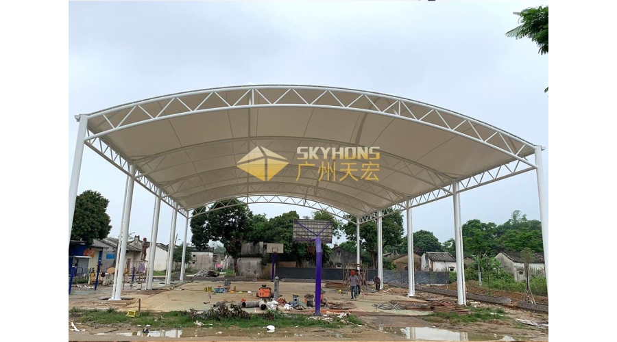 揭陽(yáng)揭西籃球場(chǎng)雨棚膜結構