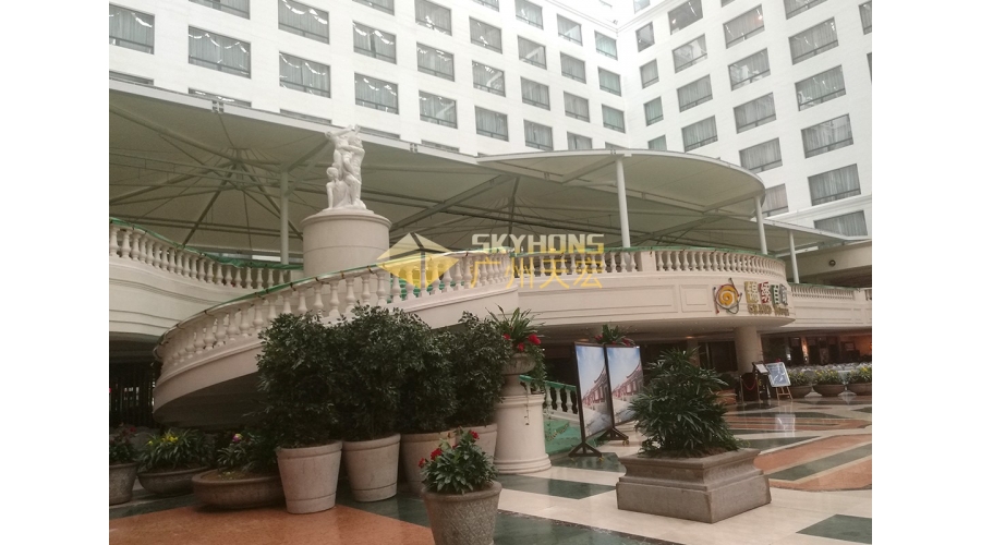 廈門(mén)翔鷺國際大酒店餐廳遮陽(yáng)棚膜結構